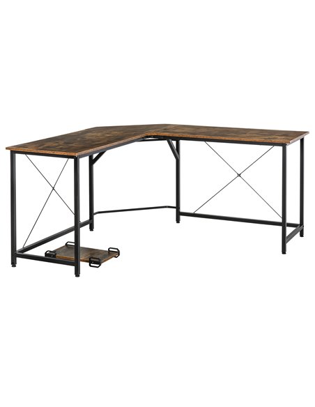 HOMCOM Corner L-Shape Computer Gaming Desk, Brown 836-288 - pic 34149 | FastDaddyshop