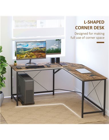 HOMCOM Corner Gaming Desk L-Shape Computer PC Workstation Home Office Study Three Worktop Writing Table 150 x 150 x 75 cm 836-28