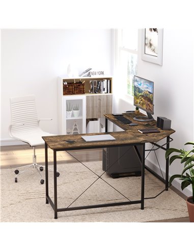 HOMCOM Corner Gaming Desk L-Shape Computer PC Workstation Home Office Study Three Worktop Writing Table 150 x 150 x 75 cm 836-28