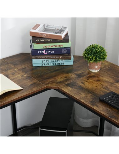HOMCOM Corner Gaming Desk L-Shape Computer PC Workstation Home Office Study Three Worktop Writing Table 150 x 150 x 75 cm 836-28