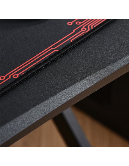 HOMCOM Gaming Desk Computer Table Metal Frame with Cup Holder, Headphone Hook, Cable Hole, Black 836-305 - pic 34164 | FastDaddyshop