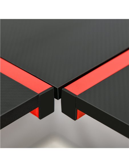 HOMCOM Gaming Desk L-Shaped Corner Computer Table for Home Office PC Workstations with Adjustable Monitor Stand , Red 836-332RD - pic 34183 | FastDaddyshop