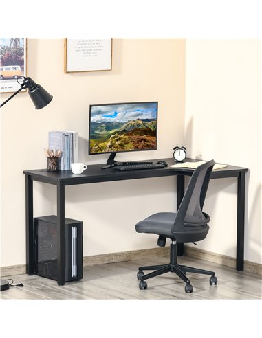 HOMCOM L-Shaped Computer Corner Gaming Desk, 145 x 81 x 76cm, Black 836-480