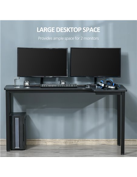 HOMCOM L-Shaped Gaming Desk, Computer Corner Desk, Home Office Workstation with Cable Management, 145 x 81 x 76cm, Black 836-480 - pic 34189 | FastDaddyshop