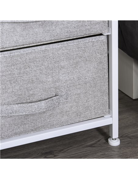 HOMCOM 5 Drawer Linen Storage Chest Home Organisation w/ Shelf Handles Metal Frame Adjustable Feet Hallway Home Dresser Grey 850 - pic 34238 | FastDaddyshop