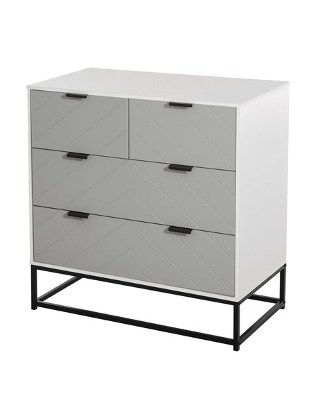 HOMCOM Chest of Drawers, Freestanding Dresser, White & Grey 838-052 - pic 34239 | FastDaddyshop