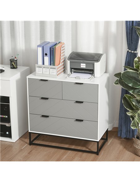 HOMCOM Chest of Drawers, Freestanding Dresser, White & Grey 838-052 - pic 34240 | FastDaddyshop