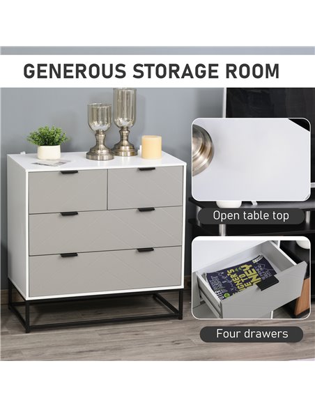 HOMCOM Chest of Drawers with Metal Handles Freestanding Dresser for Bedroom, Living Room 838-052 - pic 34243 | FastDaddyshop