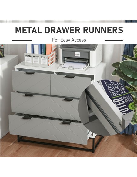 HOMCOM Chest of Drawers with Metal Handles Freestanding Dresser for Bedroom, Living Room 838-052 - pic 34244 | FastDaddyshop