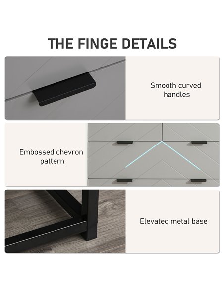 HOMCOM Chest of Drawers with Metal Handles Freestanding Dresser for Bedroom, Living Room 838-052 - pic 34245 | FastDaddyshop