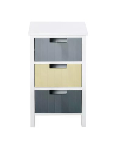 HOMCOM 3 Drawer Storage Tower, Dresser Chest with Wood Top, Organizer Unit for Closets Bedroom Nursery Room Hallway 838-057