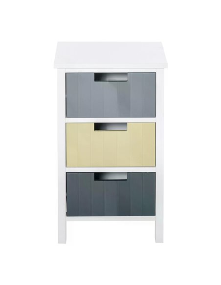 HOMCOM 3 Drawer Storage Tower, Dresser Chest with Wood Top, Organizer Unit for Closets Bedroom Nursery Room Hallway 838-057 - pic 34256 | FastDaddyshop