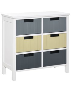 HOMCOM 6 Drawer Storage Tower, Dresser Chest, Multicolor 838-058