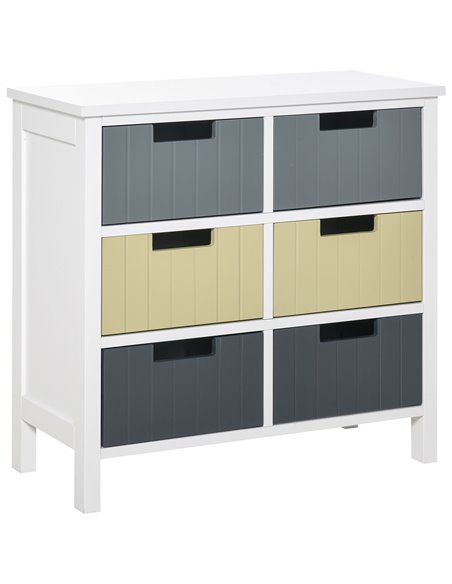 HOMCOM 6 Drawer Storage Tower, Dresser Chest, Multicolor 838-058 - pic 34257 | FastDaddyshop
