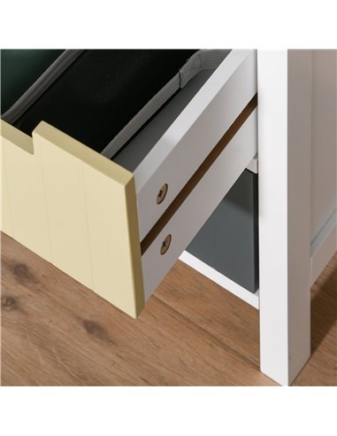 HOMCOM 6 Drawer Storage Tower, Dresser Chest with Wood Top, Organizer Unit for Closets Bedroom Nursery Room Hallway 838-058