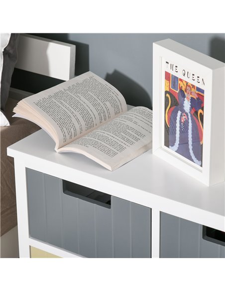 HOMCOM 6 Drawer Storage Tower, Dresser Chest with Wood Top, Organizer Unit for Closets Bedroom Nursery Room Hallway 838-058 - pic 34264 | FastDaddyshop