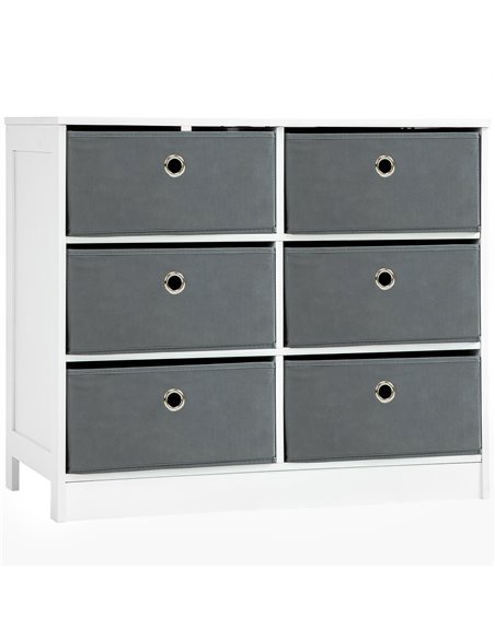 HOMCOM Chests of Drawer, Fabric Dresser with 6 Drawers, White and Grey 838-127 - pic 34266 | FastDaddyshop