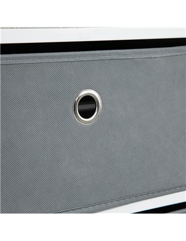 HOMCOM Chests of Drawer, Fabric Dresser Storage Cabinet with 6 Drawers for Bedroom, Living Room and Hallway, White and Grey 838-
