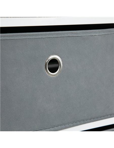 HOMCOM Chests of Drawer, Fabric Dresser Storage Cabinet with 6 Drawers for Bedroom, Living Room and Hallway, White and Grey 838- - pic 34274 | FastDaddyshop