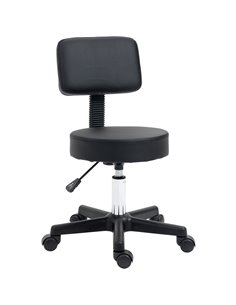 HOMCOM Swivel Salon Chair with Padded Seat Back, Black 503-023V70BK