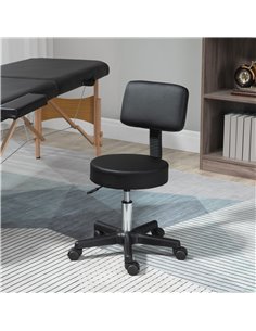 HOMCOM Swivel Salon Chair with Padded Seat Back, Black 503-023V70BK 2