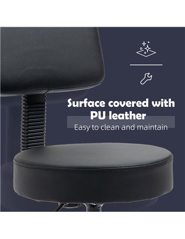 HOMCOM Swivel Salon Chair with Padded Seat Back, Black 503-023V70BK