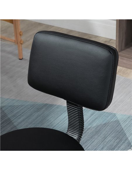 HOMCOM Swivel Salon Chair w/ Padded Seat Back 5 Wheels Adjustable Height Salon Hairdressers Tattoo Spa Rolling Black 503-023V70B - pic 34282 | FastDaddyshop