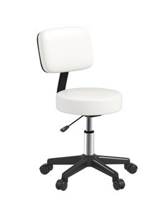 HOMCOM Beautician's Swivel Salon Chair with Padded Seat Back, White 503-023V70WT