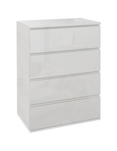 HOMCOM High Gloss 4 Drawer Chest Of Drawers, Modern Dresser, White 831-337V03WT