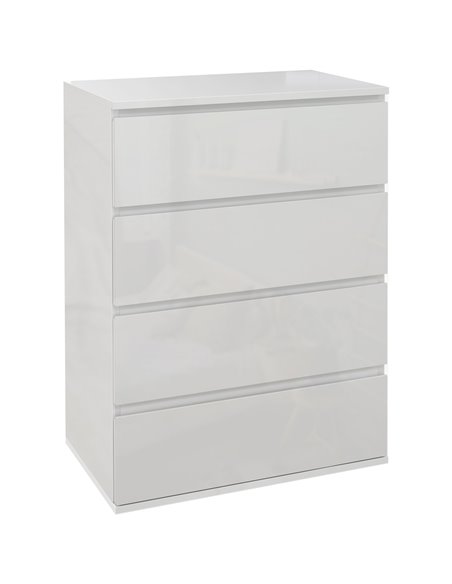 HOMCOM High Gloss 4 Drawer Chest Of Drawers, Modern Dresser, White 831-337V03WT - pic 34293 | FastDaddyshop