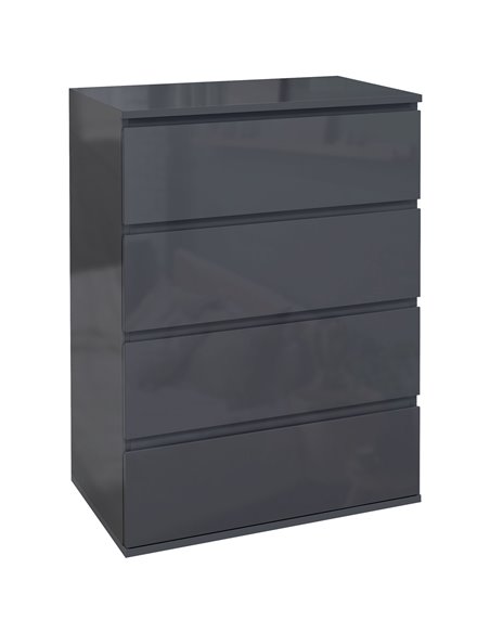 HOMCOM High Gloss 4-Drawer Chest of Drawers, Modern Dresser, Grey 831-337V03GY - pic 34302 | FastDaddyshop
