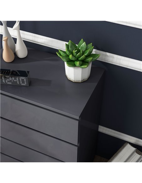 HOMCOM High Gloss Chest of Drawers, 4-Drawer Storage Cabinets, Modern Dresser, Storage Drawer Unit for Bedroom 831-337V03GY - pic 34310 | FastDaddyshop