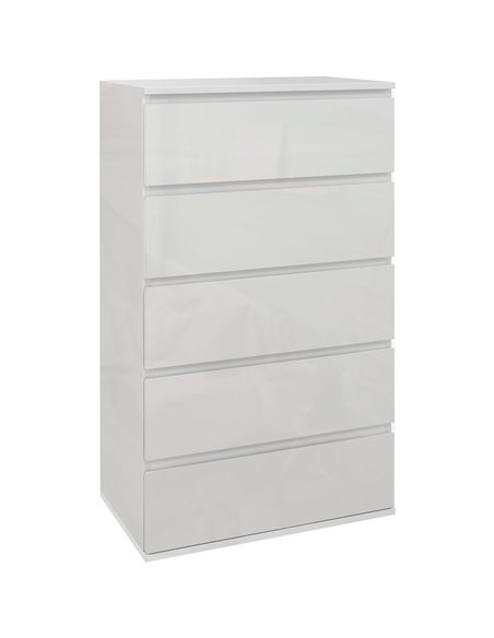 HOMCOM 5-Drawer High Gloss Chest of Drawers, Modern Dresser, White 831-337V04WT - pic 34311 | FastDaddyshop