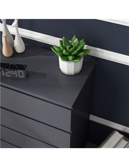 HOMCOM High Gloss Chest of Drawers, 5-Drawer Storage Cabinets, Modern Dresser, Storage Drawer Unit for Bedroom 831-337V04GY - pic 34328 | FastDaddyshop