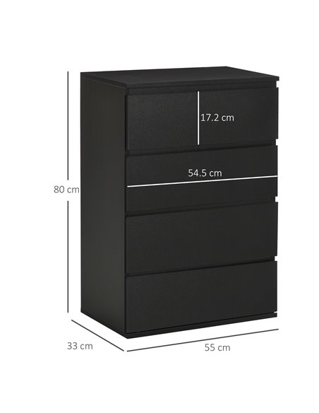 HOMCOM Chest of Drawers, 4-Drawer Modern Dresser, Black 831-337V00BK - pic 34340 | FastDaddyshop