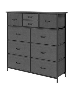 HOMCOM Chest of Drawers, 10 Drawer Dresser, Black 831-725V00BK