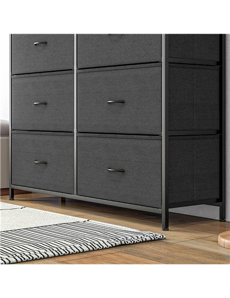HOMCOM Bedroom Chest of Drawers, 10 Drawer Dresser with Foldable Fabric Drawers and Steel Frame, Black 831-725V00BK - pic 34354 | FastDaddyshop