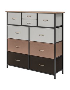 HOMCOM Chest of Drawers, 10 Drawer Dresser, Multicolour 831-725V00MX