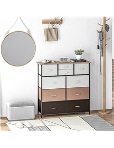 HOMCOM Chest of Drawers, 10 Drawer Dresser, Multicolour 831-725V00MX 2