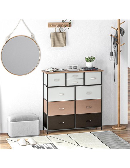 HOMCOM Chest of Drawers, 10 Drawer Dresser, Multicolour 831-725V00MX - pic 34357 | FastDaddyshop