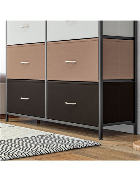 HOMCOM Bedroom Chest of Drawers, 10 Drawer Dresser with Foldable Fabric Drawers and Steel Frame, Multicolour 831-725V00MX - pic 34364 | FastDaddyshop