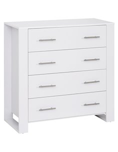 HOMCOM 4-Drawer Chest of Drawers, Storage Organizer Unit, White 831-295WT