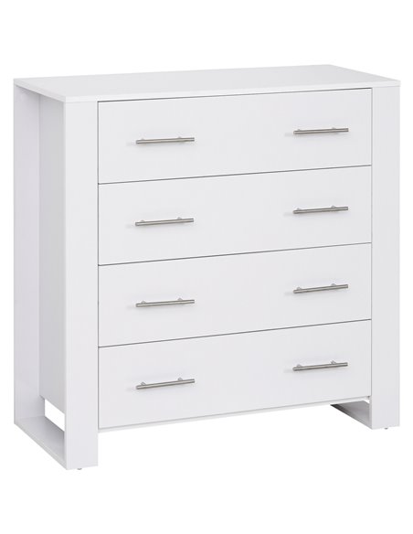 HOMCOM 4-Drawer Chest of Drawers, Storage Organizer Unit, White 831-295WT - pic 34365 | FastDaddyshop