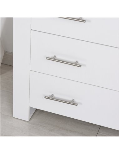 HOMCOM 4-Drawer Chest of Drawers, Storage Organizer Unit with Metal Handles Base Freestanding Unit Furnishing Living Room, White