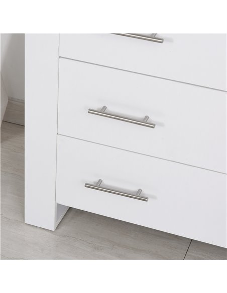 HOMCOM 4-Drawer Chest of Drawers, Storage Organizer Unit with Metal Handles Base Freestanding Unit Furnishing Living Room, White - pic 34373 | FastDaddyshop