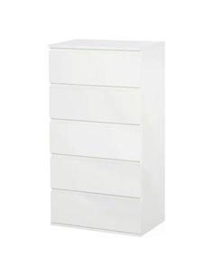 HOMCOM Chest of Drawer, 5 Drawers Storage Cabinet, White 831-337V01