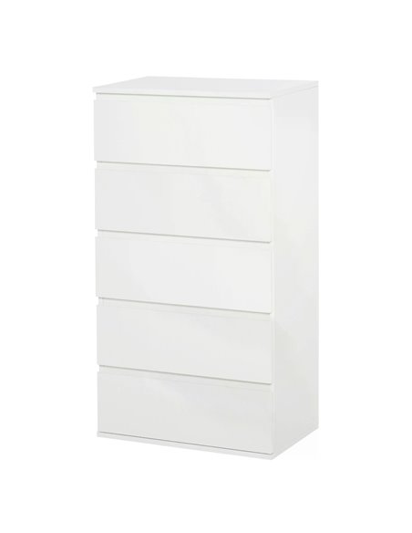 HOMCOM Chest of Drawer, 5 Drawers Storage Cabinet, White 831-337V01 - pic 34374 | FastDaddyshop