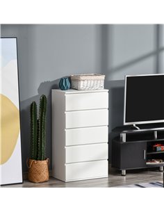 HOMCOM Chest of Drawer, 5 Drawers Storage Cabinet, White 831-337V01 2