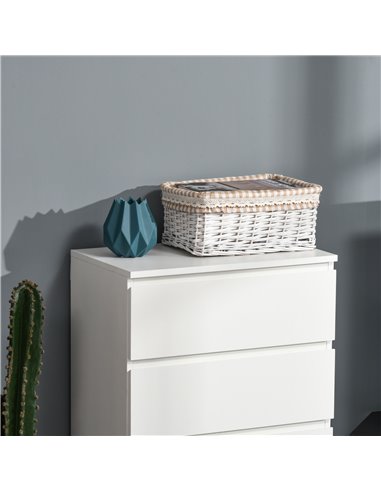 HOMCOM Chest of Drawer, 5 Drawers Storage Cabinet Freestanding Tower Unit Bedroom Living Room Furniture, White 831-337V01