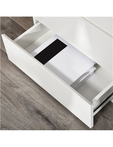 HOMCOM Chest of Drawer, 5 Drawers Storage Cabinet Freestanding Tower Unit Bedroom Living Room Furniture, White 831-337V01